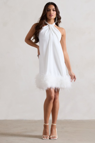 White Mini Dress - Club L London GOOFASH