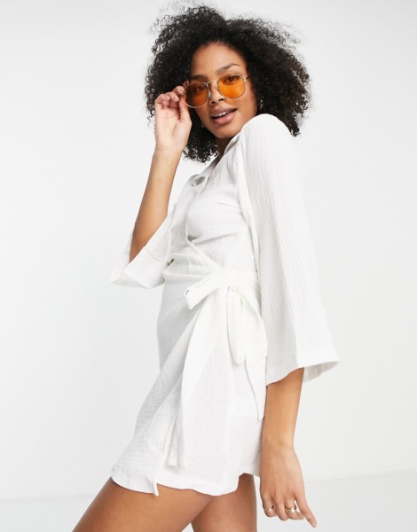 White Wrap Dress - Urban Threads Women - Asos GOOFASH