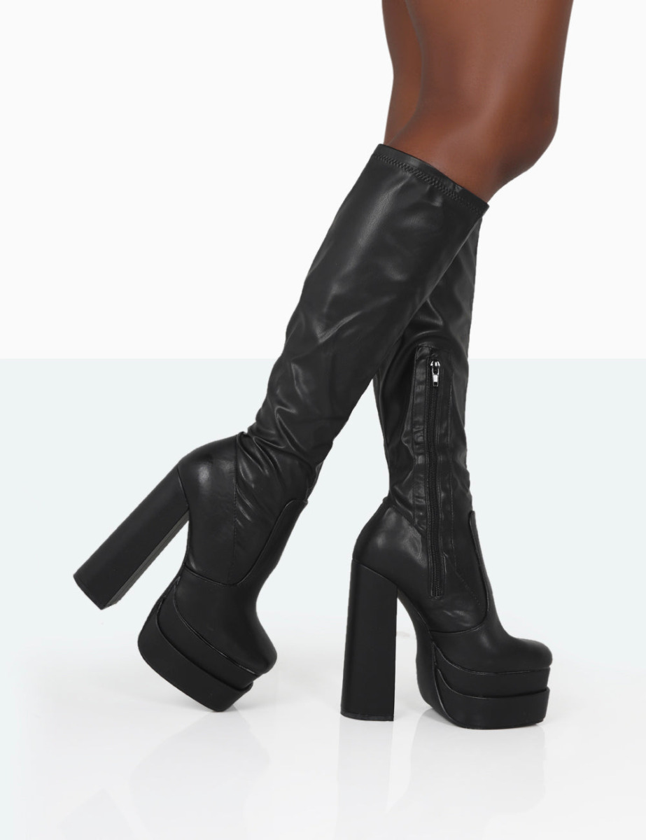 Woman Black Overknee Boots by Public Desire GOOFASH