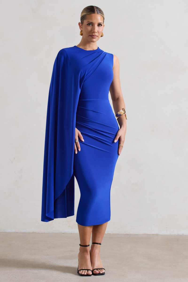 Woman Blue Midi Dress from Club L London GOOFASH