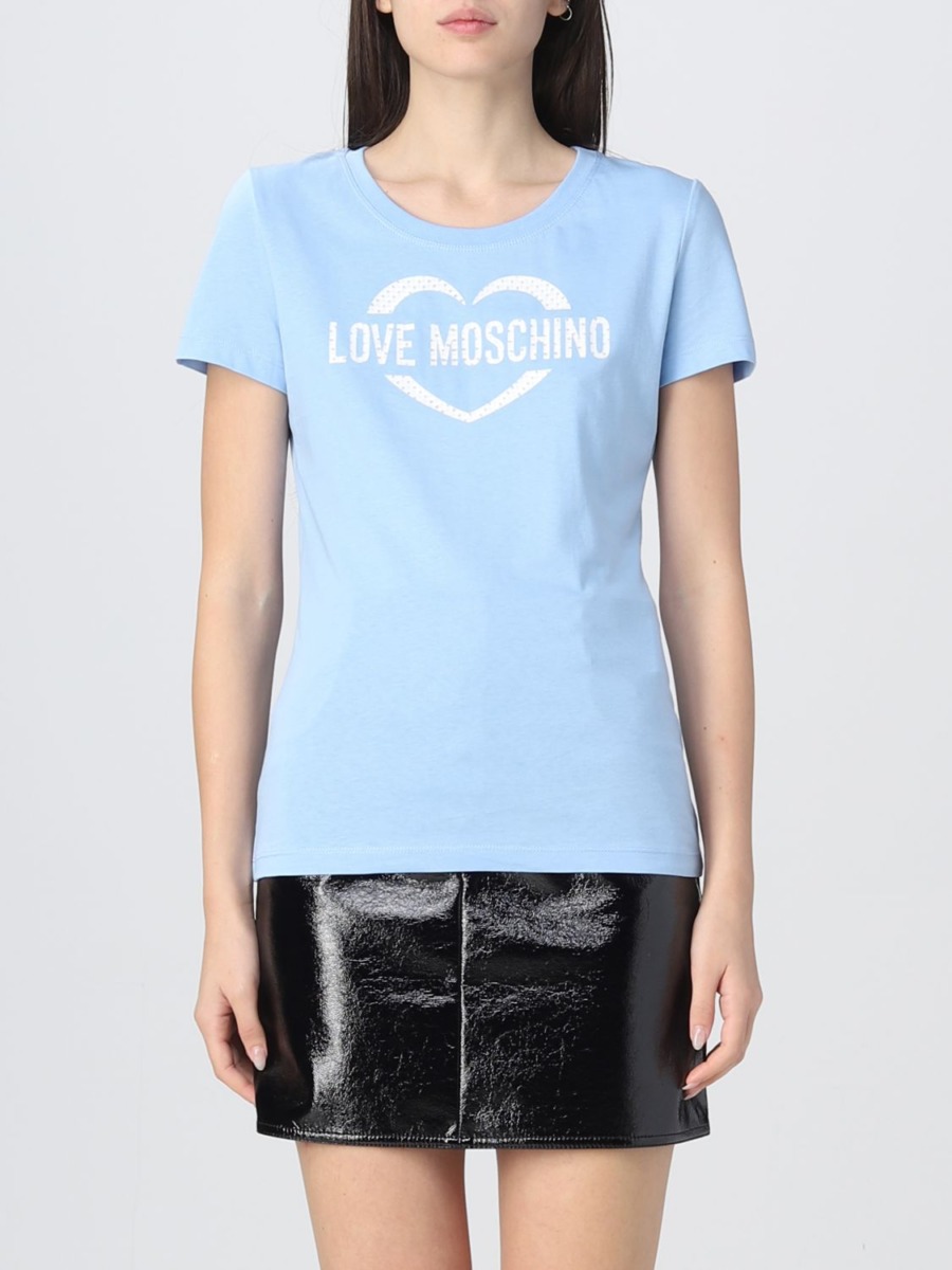 Woman Blue T-Shirt Moschino Giglio GOOFASH