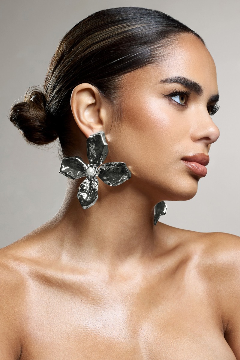 Woman Earrings Silver - Club L London GOOFASH