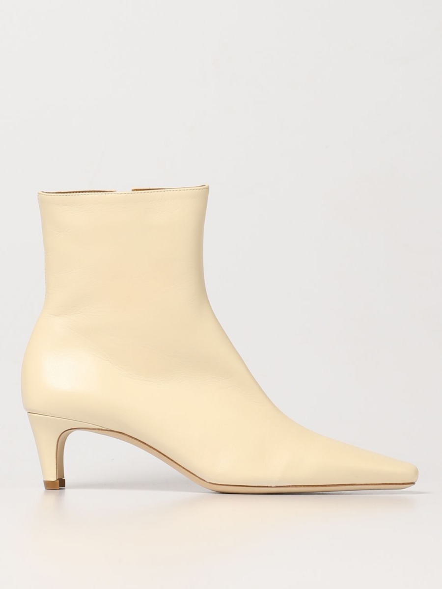 Woman Flat Boots Cream by Giglio GOOFASH