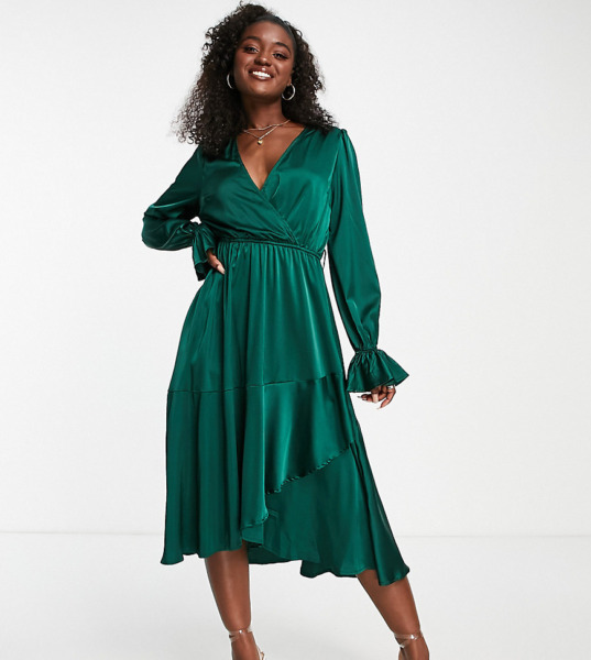 Woman Green Midi Dress Asos - In the Style GOOFASH