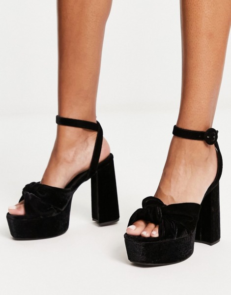 Woman Heeled Sandals in Black Asos GOOFASH