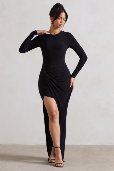 Woman Maxi Dress in Black at Club L London GOOFASH