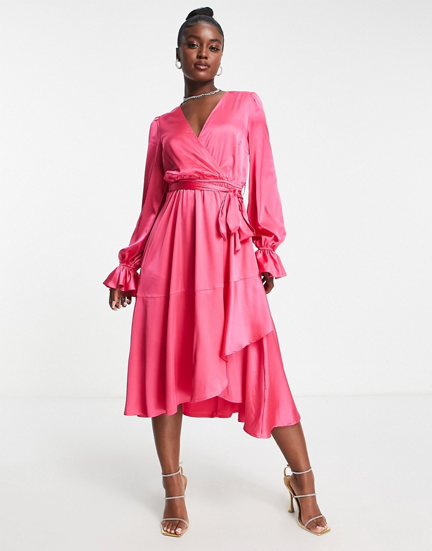 Woman Midi Dress - Pink - Asos GOOFASH