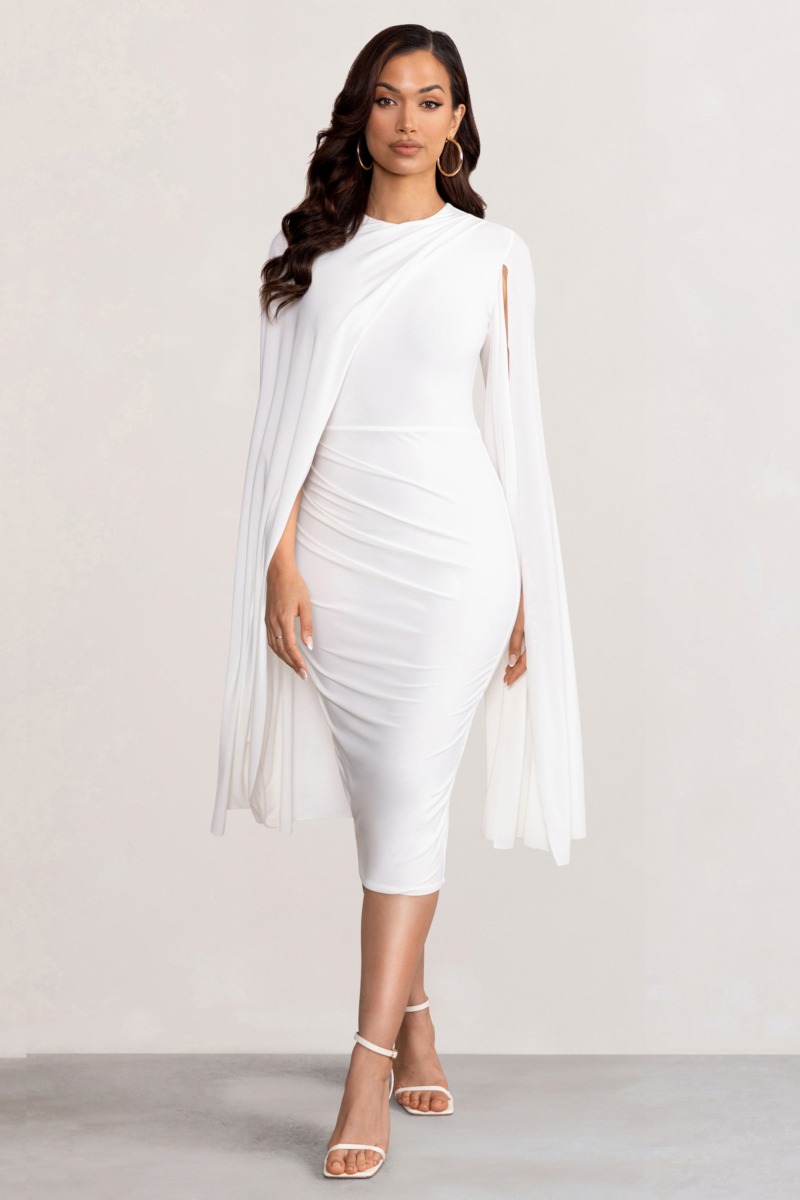 Woman Midi Dress in White - Club L London GOOFASH
