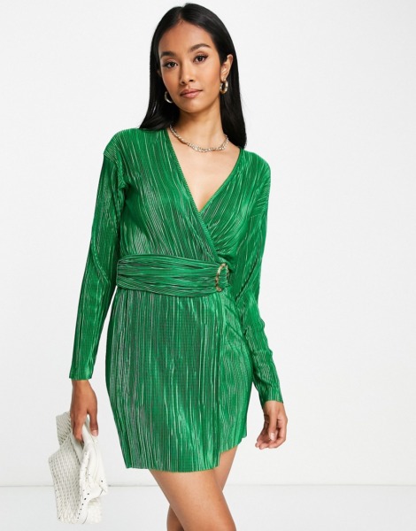 Woman Mini Dress in Green - Asos GOOFASH