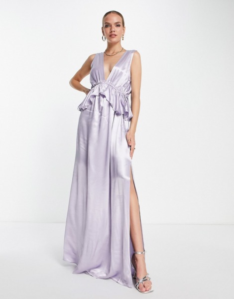 Woman Purple Maxi Dress - Asos - Topshop GOOFASH