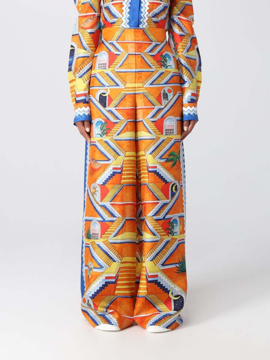 Woman Trousers in Orange Casablanca - Giglio GOOFASH