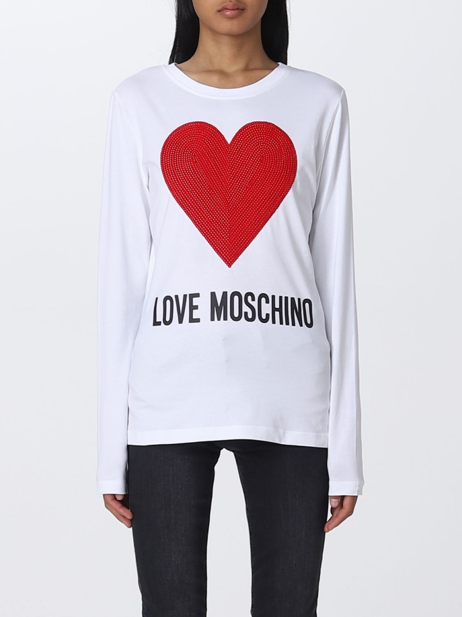 Woman White T-Shirt Giglio - Moschino GOOFASH