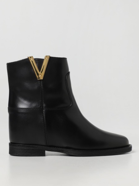 Women Black Flat Boots Giglio - Via Roma 15 GOOFASH