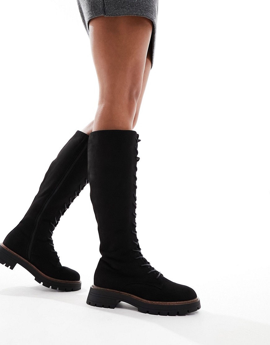 Women Black Knee High Boots by Asos GOOFASH