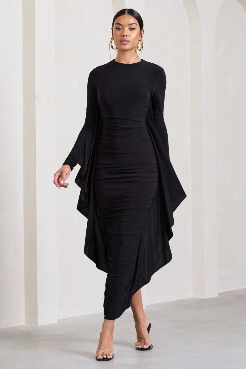 Women Black Maxi Dress by Club L London GOOFASH