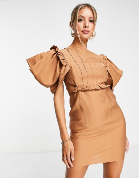 Women Brown Mini Dress Asos GOOFASH