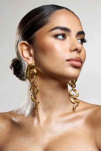 Women Gold Earrings - Club L London GOOFASH