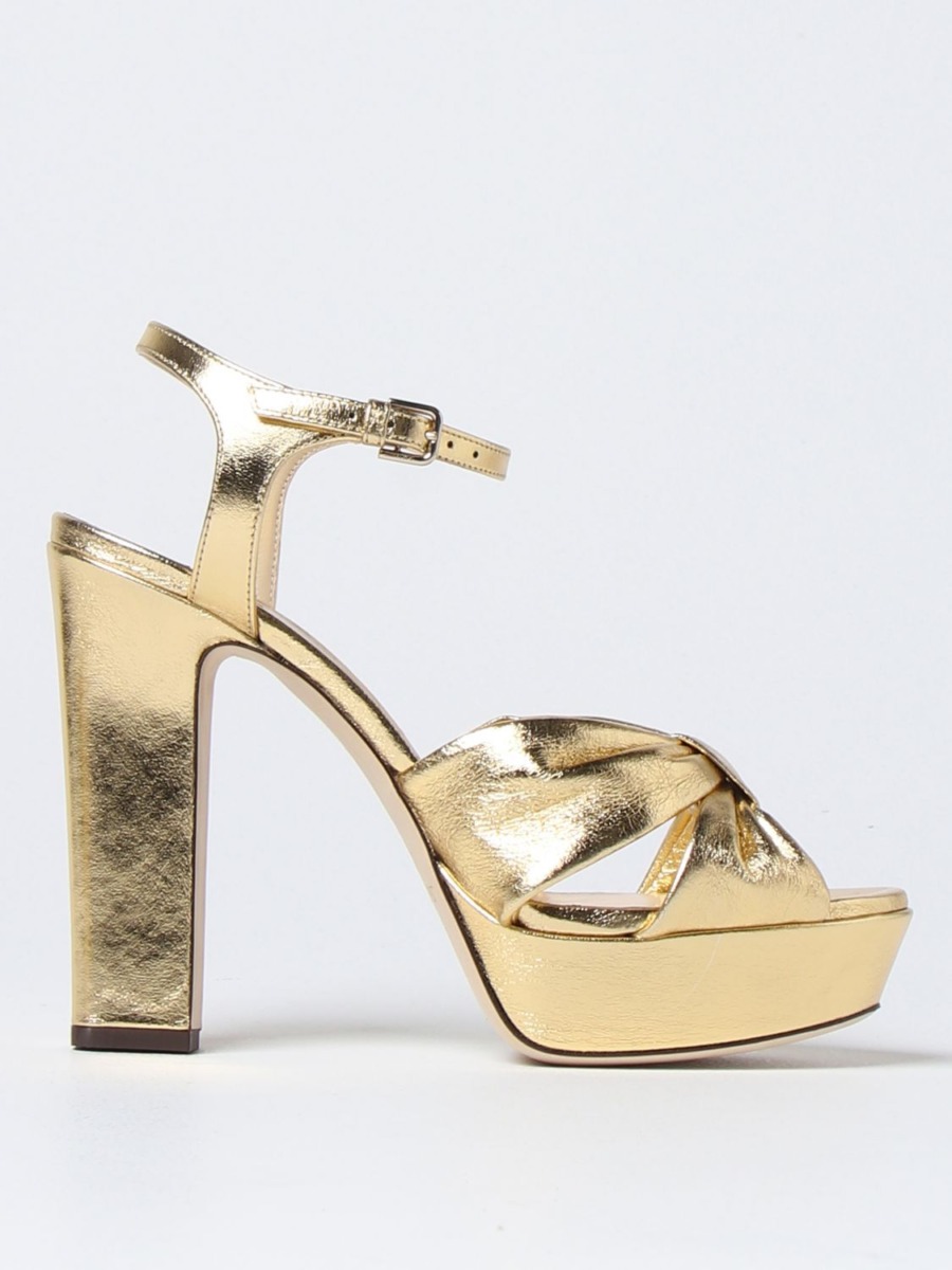 Women Gold Heeled Sandals - Jimmy Choo - Giglio GOOFASH