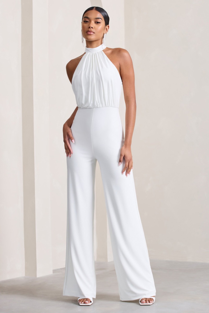 Women Jumpsuit in White by Club L London GOOFASH