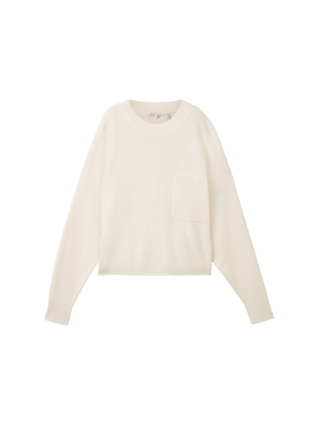 Women Knitted Sweater in White - Tom Tailor GOOFASH