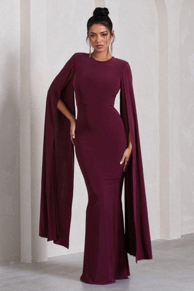 Women Maxi Dress Burgundy by Club L London GOOFASH
