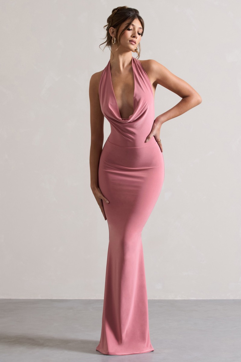 Women Maxi Dress Pink by Club L London GOOFASH