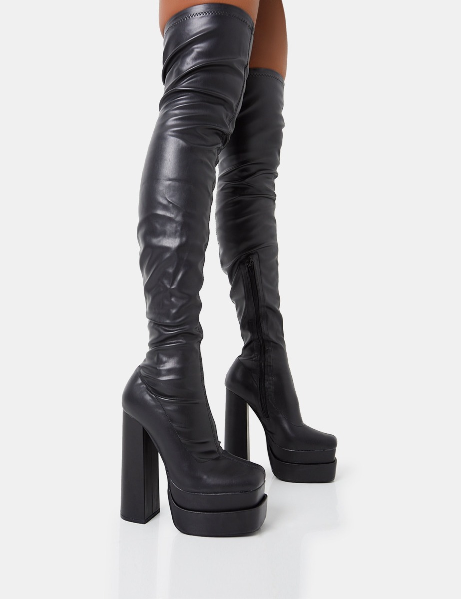 Women Overknee Boots in Black at Public Desire GOOFASH