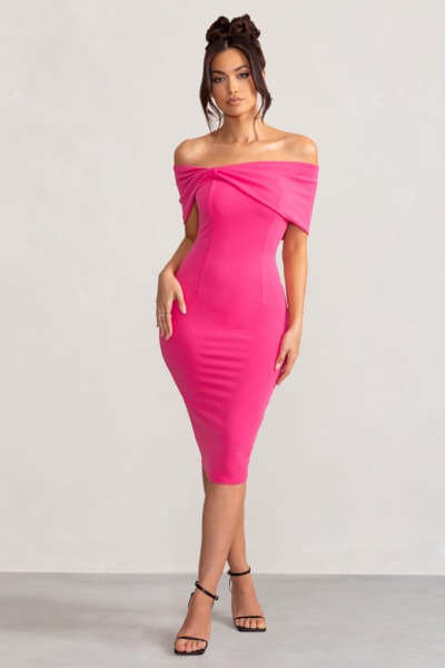 Women Pink Midi Dress - Club L London GOOFASH