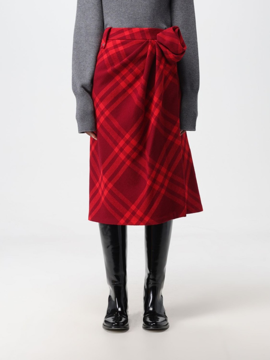 Women Skirt - Red - Burberry - Giglio GOOFASH