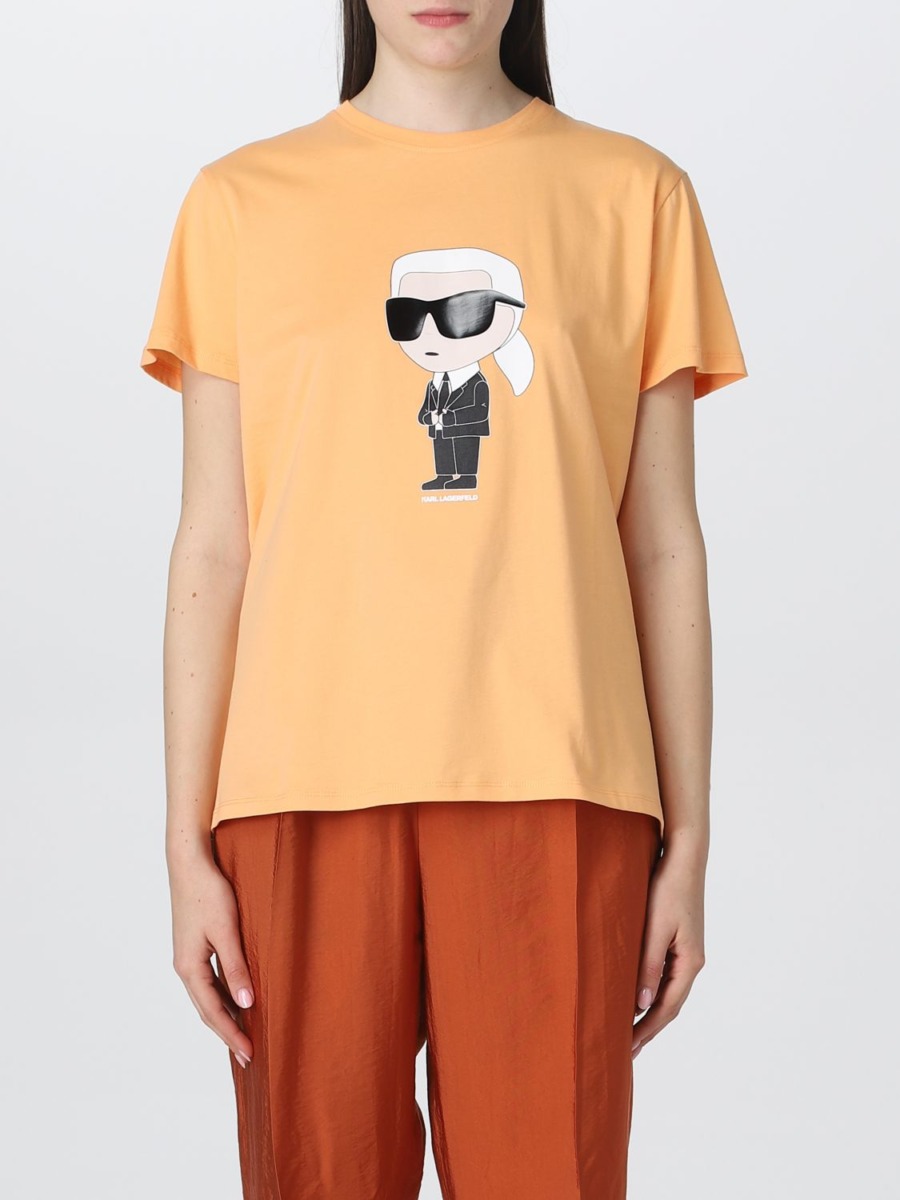 Women T-Shirt Orange Karl Lagerfeld Giglio GOOFASH