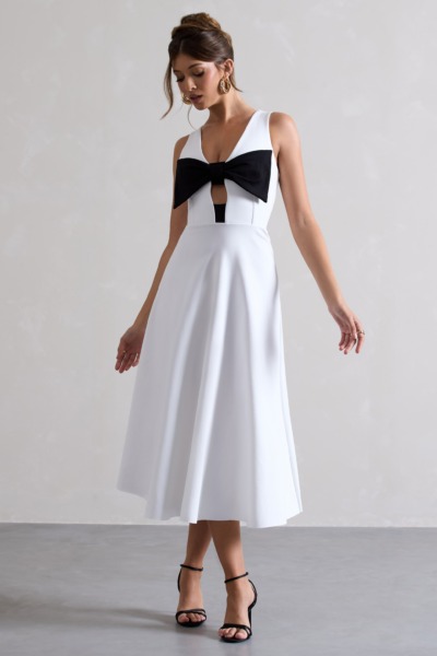 Women White Midi Dress by Club L London GOOFASH