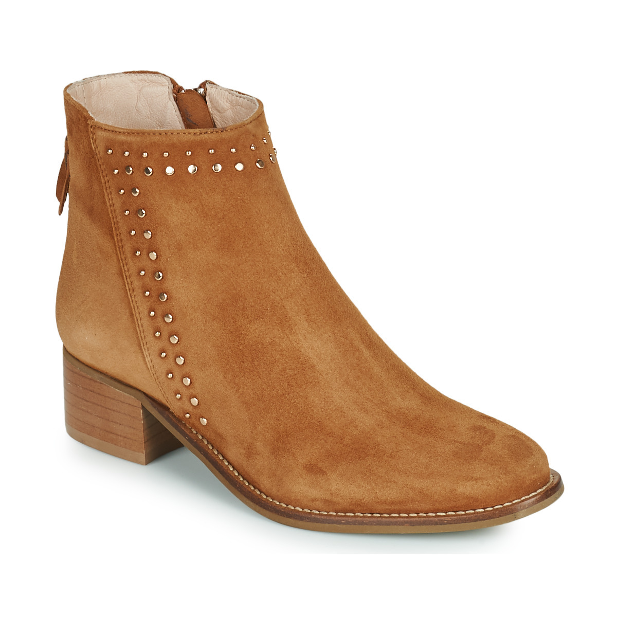 Women's Ankle Boots Brown Myma - Spartoo GOOFASH