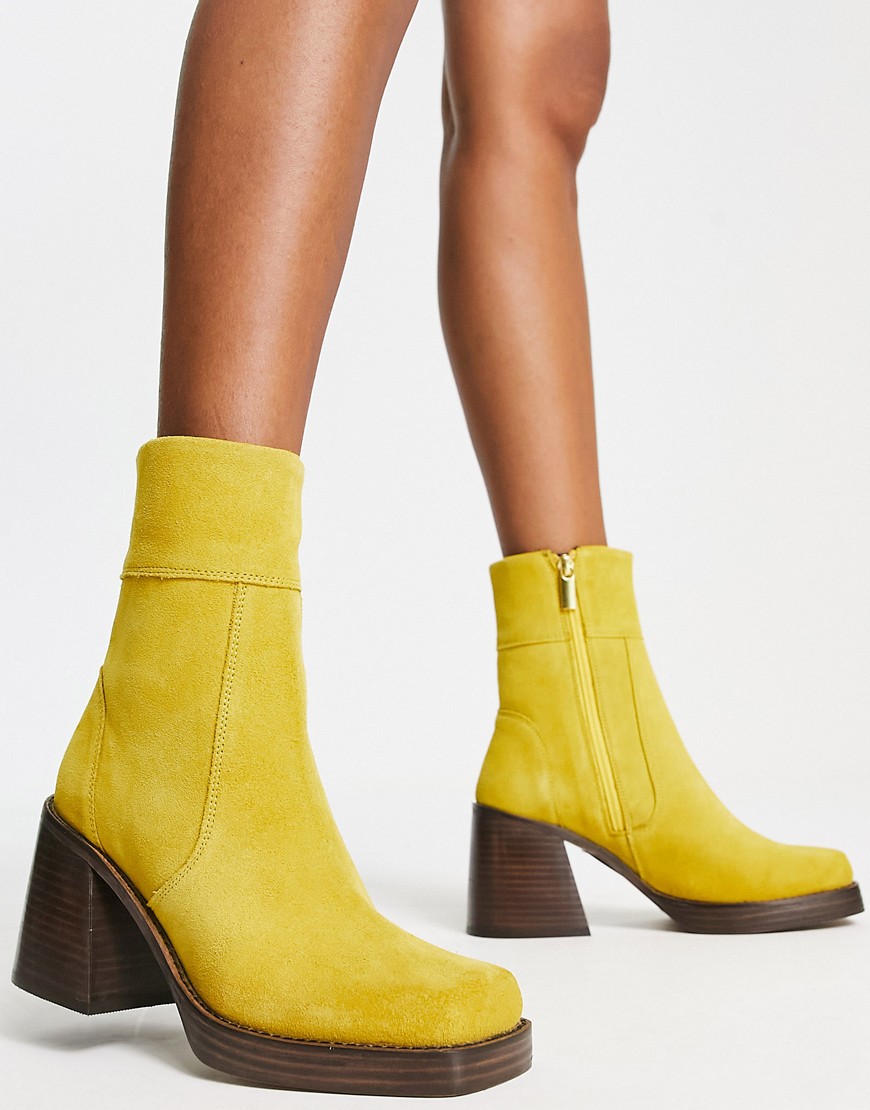 Womens Ankle Boots Yellow - Asos GOOFASH