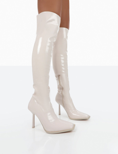 Women's Ankle Boots in Cream Public Desire GOOFASH