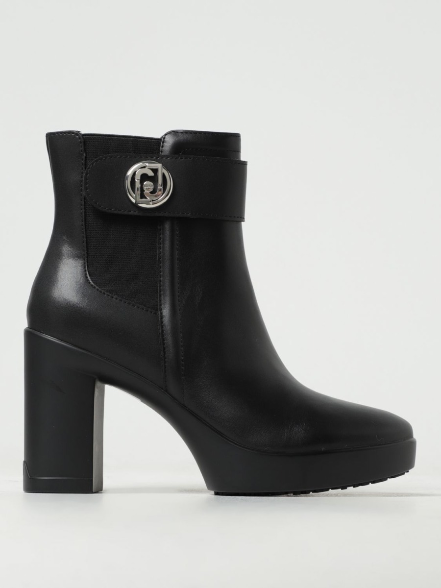 Womens Black Flat Boots by Giglio GOOFASH