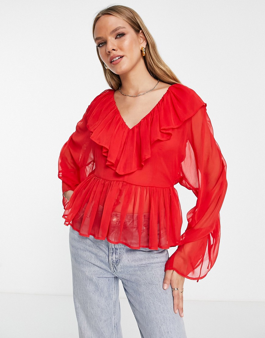 Womens Blouse in Pink by Asos GOOFASH