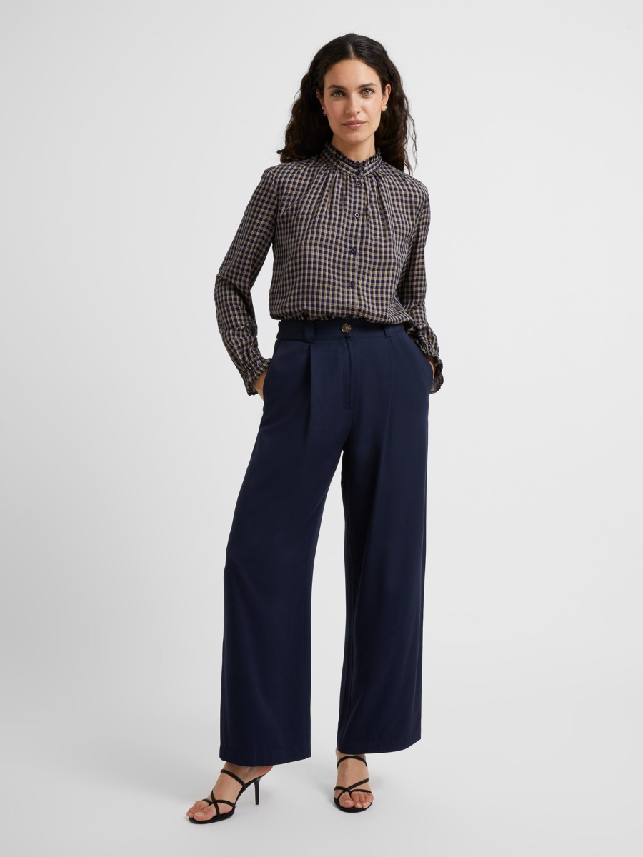 Womens Blue Wide Leg Trousers by Great Plains GOOFASH