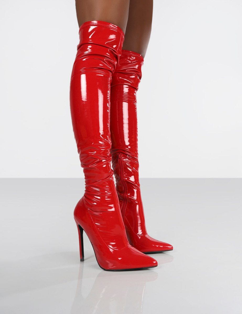 Women's Boots in Red from Public Desire GOOFASH