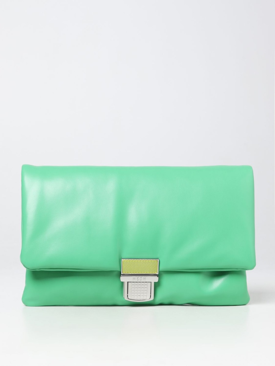 Womens Clutches in Green Giglio - Msgm GOOFASH