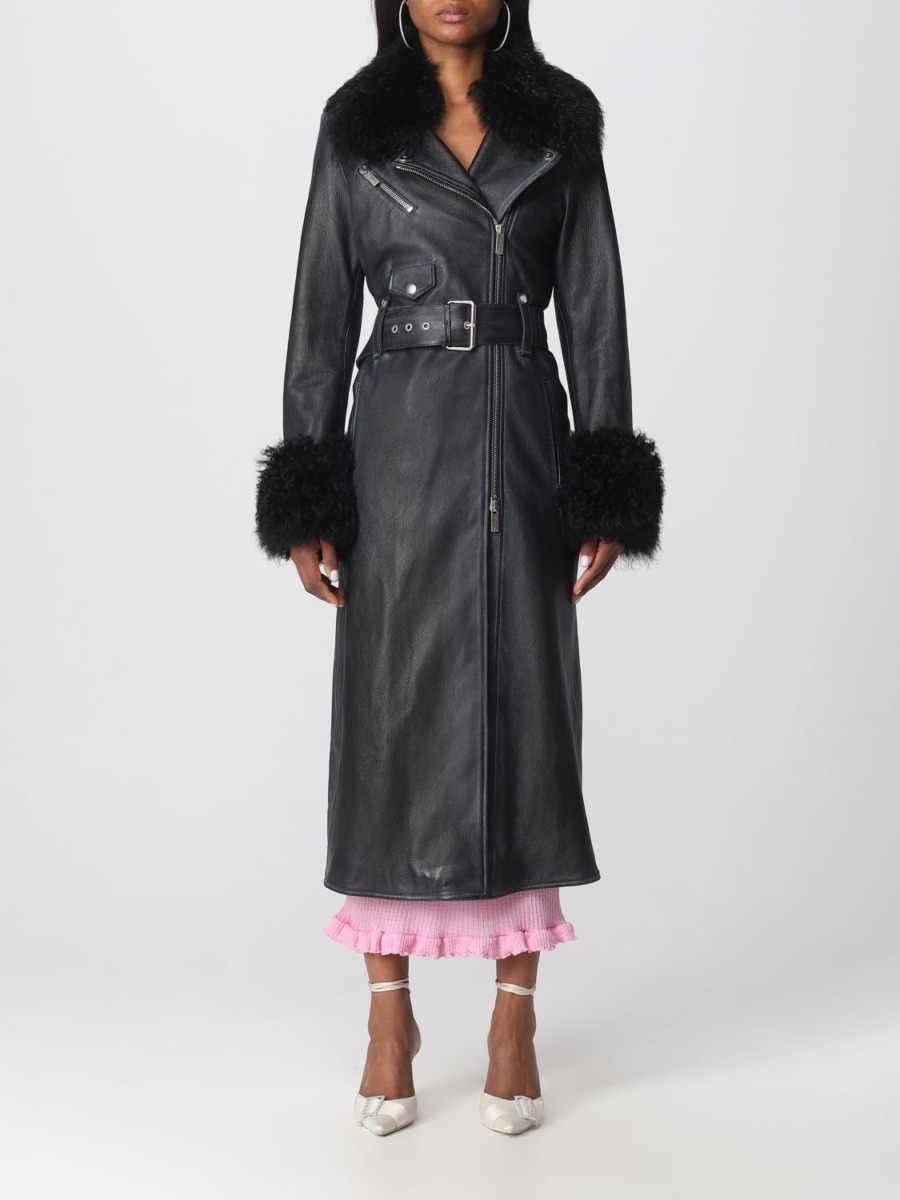 Women's Coat Black - Blumarine - Giglio GOOFASH