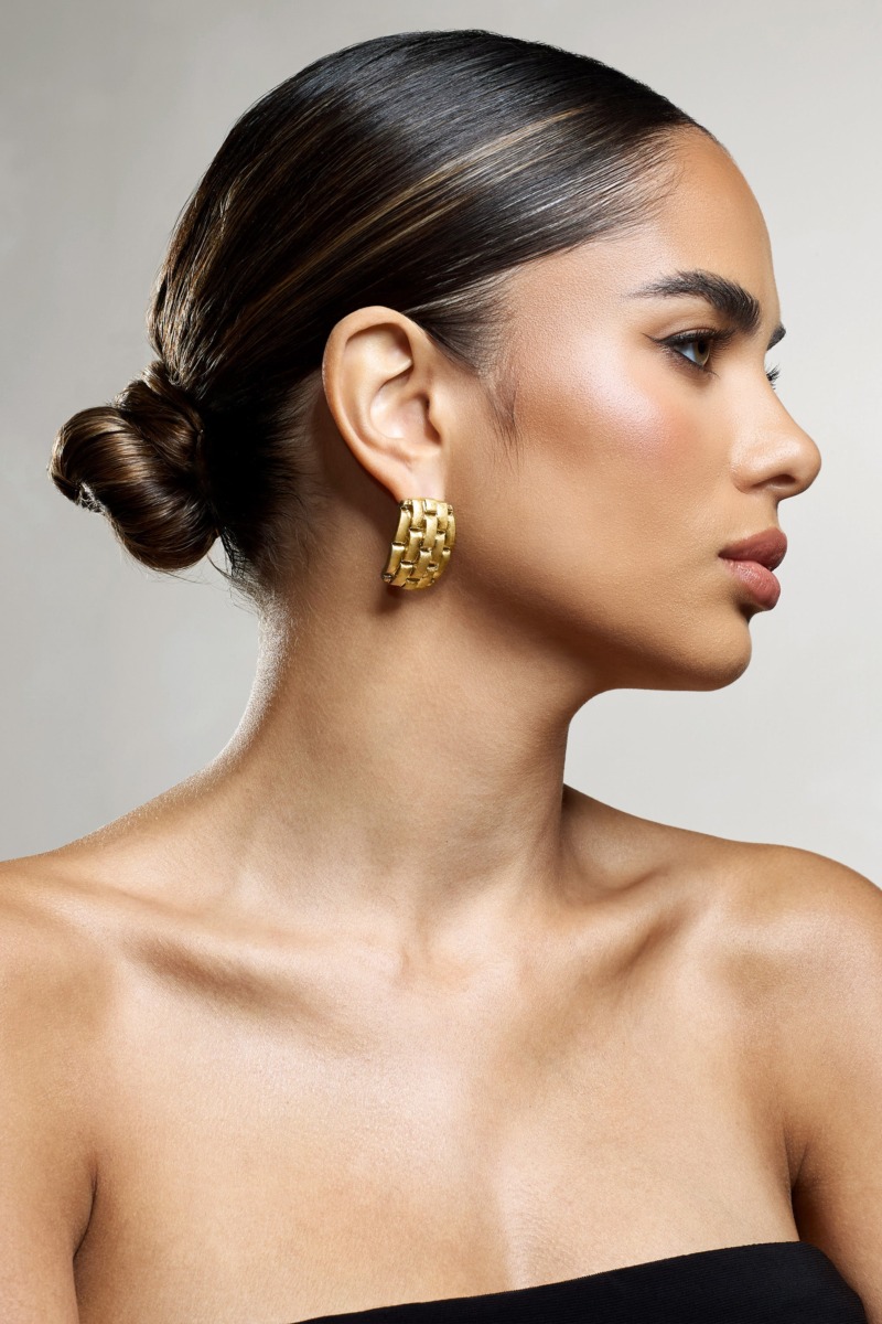 Womens Gold Earrings Club L London GOOFASH