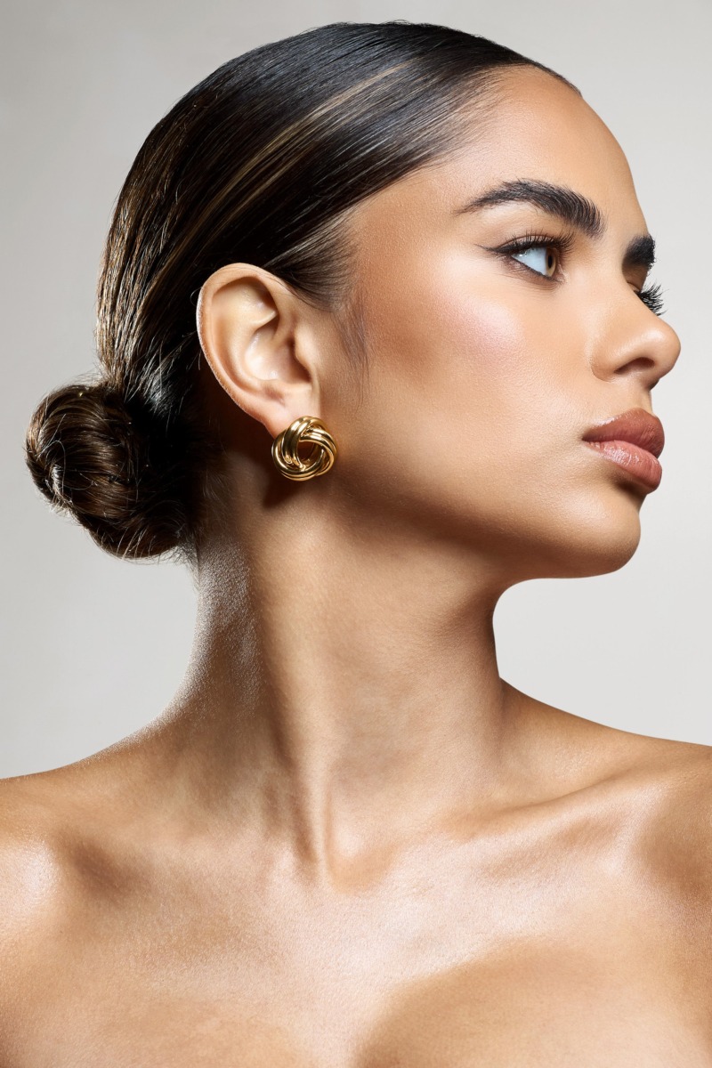 Womens Gold Earrings - Club L London GOOFASH