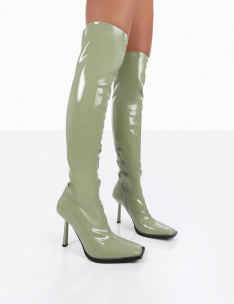Women's Green Ankle Boots by Public Desire GOOFASH