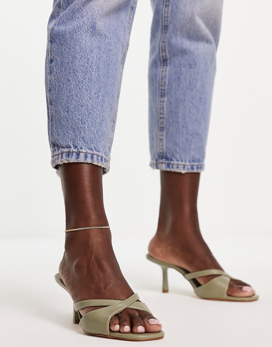 Womens Green Heeled Mules - Forever New - Asos GOOFASH
