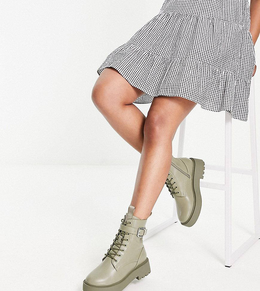 Women's Green Lace-Up Ankle Boots Asos GOOFASH