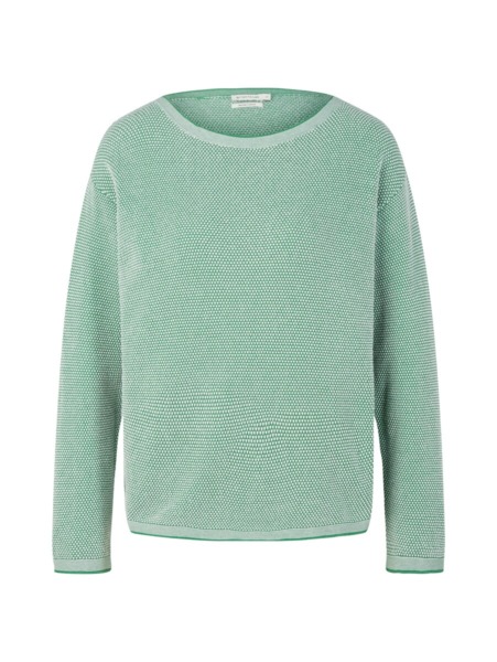 Women's Knitted Sweater in Green - Tom Tailor GOOFASH