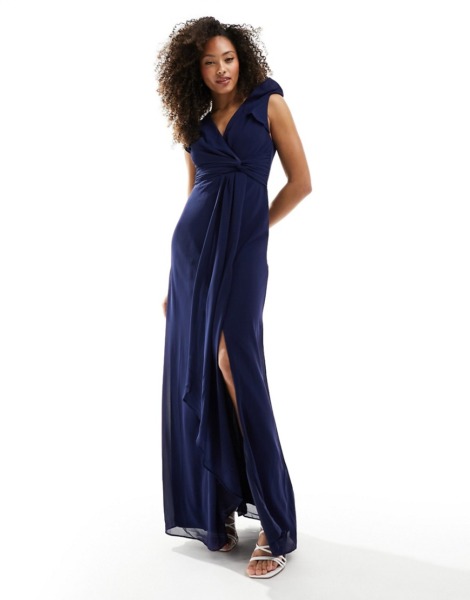 Womens Maxi Dress in Blue Tfnc - Asos GOOFASH