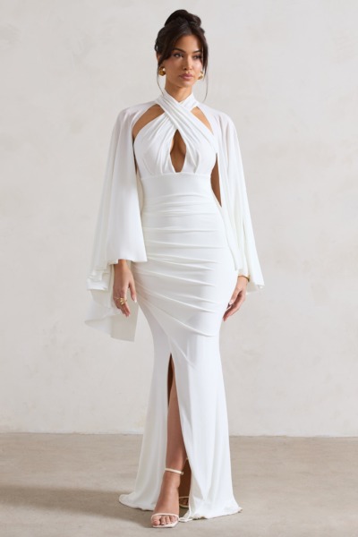 Women's Maxi Dress in White by Club L London GOOFASH