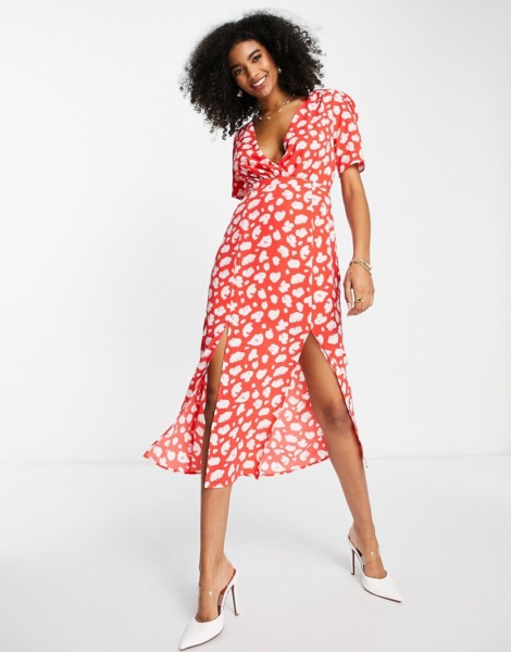Womens Midi Dress Red - French Connection - Asos GOOFASH
