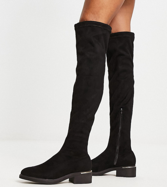 Women's Overknee Boots Black - Truffle Collection - Asos GOOFASH
